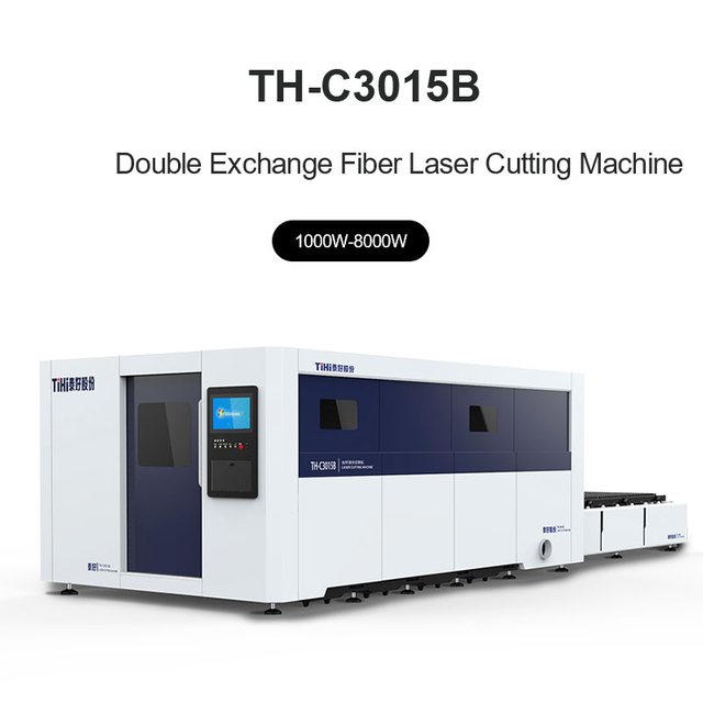 Máquina de corte a laser de fibra de troca dupla de média potência