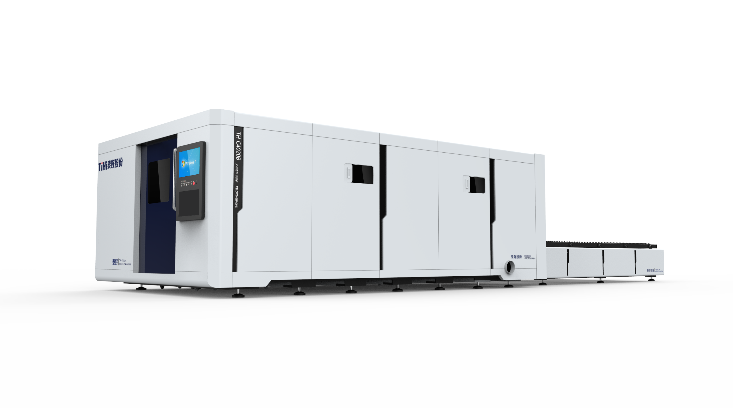 Cortador a laser de fibra com plataforma de troca fechada 