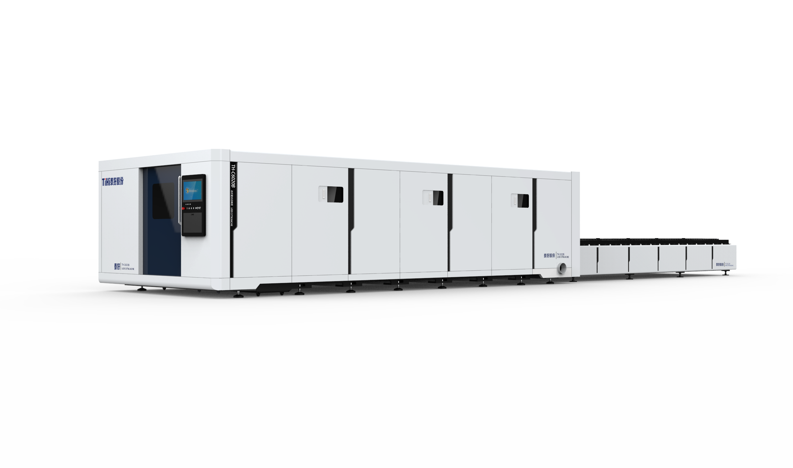 Máquina de corte a laser de fibra de troca paralela fechada