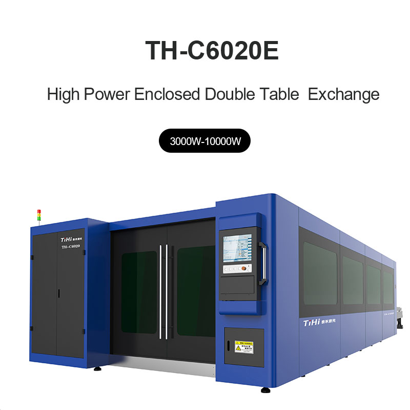 Máquina de corte a laser de fibra de troca dupla fechada de alta potência