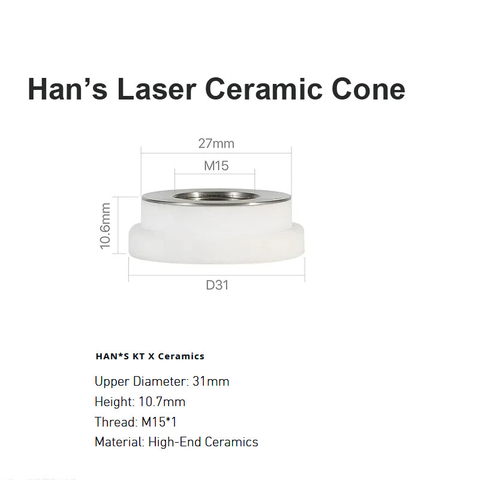 Cone Cerâmico Laser Han's D31mm H10.7mm 
