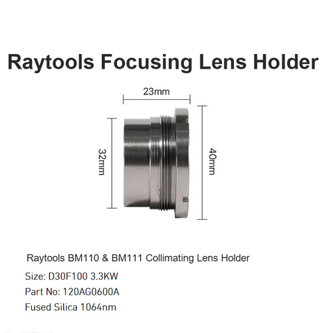Suporte de lente de colimação Raytools BM110 e BM111 D30 F100 3,3 KW