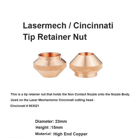 Porca de retenção de ponta Lasermech e Cincinnati