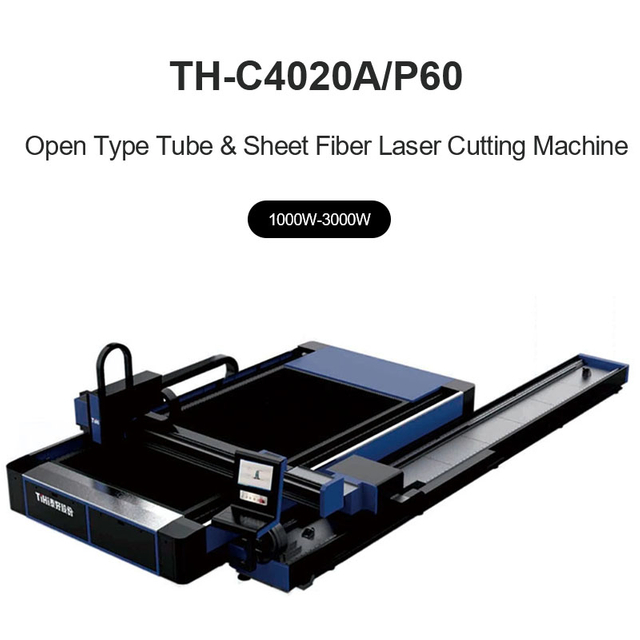 Máquina de corte a laser de fibra de função dupla integrada de tubo e folha de tipo aberto TH-C3015A-P30, TH-C4020A-P30, TH-C3015A-P60/TH-C4020A-P60