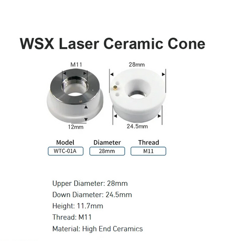 Cone de cerâmica a laser WSX D28mm