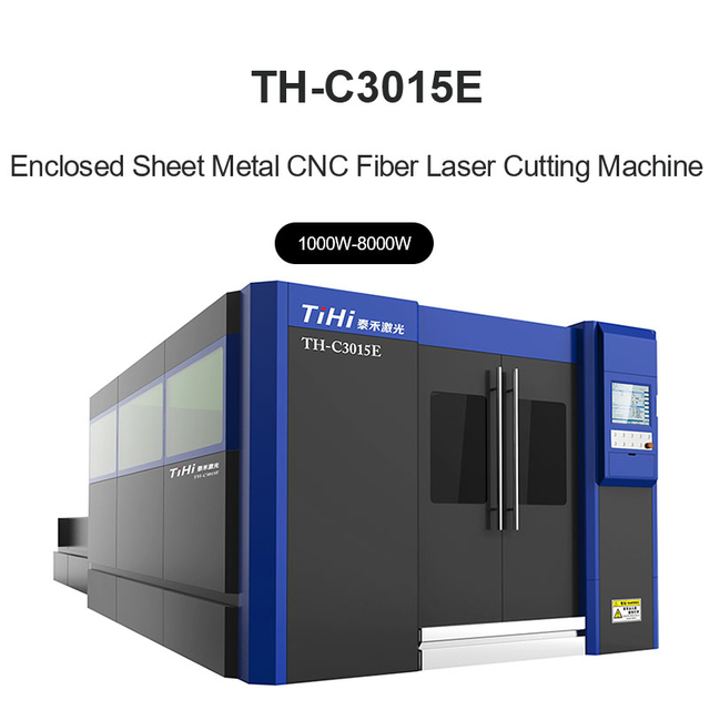 Máquina de corte a laser de fibra CNC de troca dupla fechada