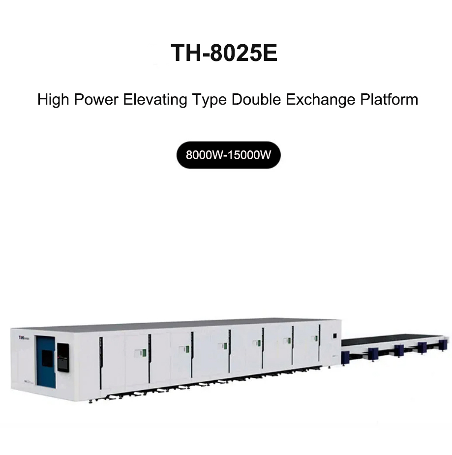 Máquina de corte a laser de fibra de troca dupla de alta potência TH-6020E/TH-6025E/TH-8025E/TH-12025E