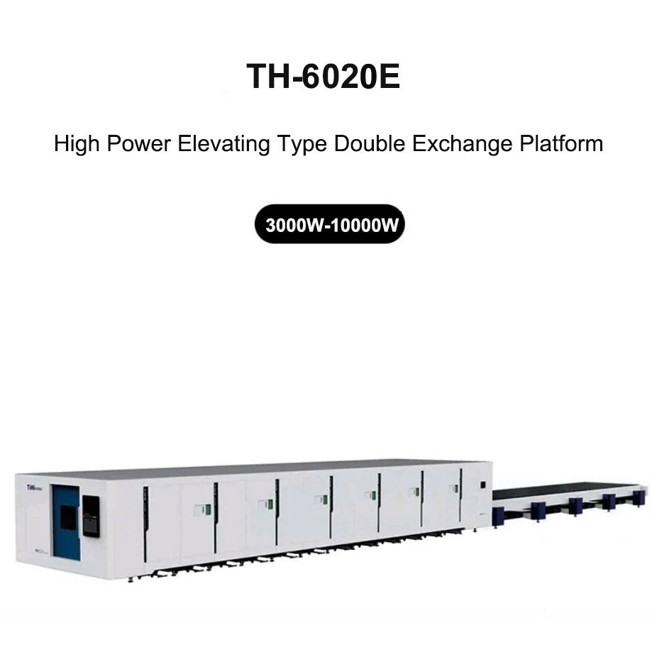 Máquina de corte a laser de fibra de troca dupla de alta potência TH-6020E/TH-6025E/TH-8025E/TH-12025E