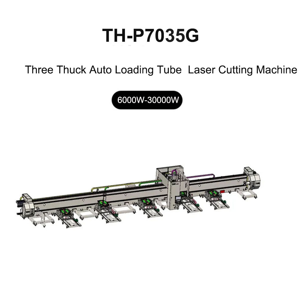 Máquina de corte a laser de fibra com tubo de carregamento automático de três mandril TH-P7013G/TH-P7016G/TH-P7035G/TH-P7045G
